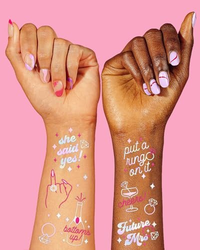 xo, Fetti Bride's Ring Finger Tattoos – Foil Styles for Bachelorette Parties, Bridesmaid Favors, and Bridal Shower Supplies - görsel 5