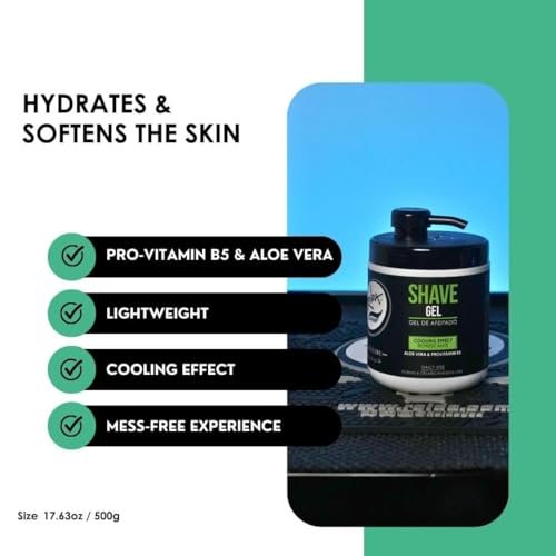 Rolda Refreshing Shave Gel for Sensitive Skin - Clear Non-Foaming Shaving Gel for Men with Aloe Vera & Pro-Vitamin B5 (17.63oz | 500g) Avelisse