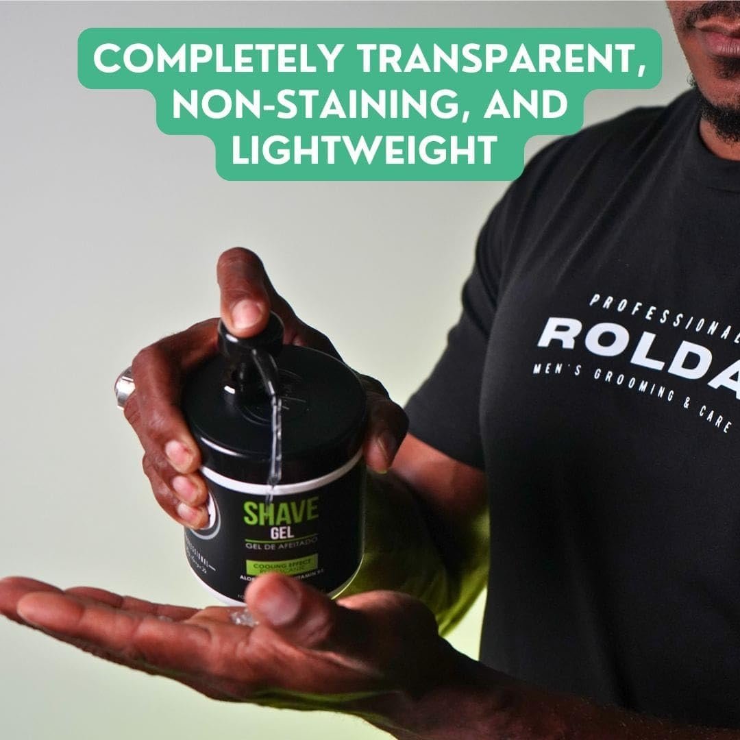 Rolda Refreshing Shave Gel for Sensitive Skin - Clear Non-Foaming Shaving Gel for Men with Aloe Vera & Pro-Vitamin B5 (17.63oz | 500g) Avelisse