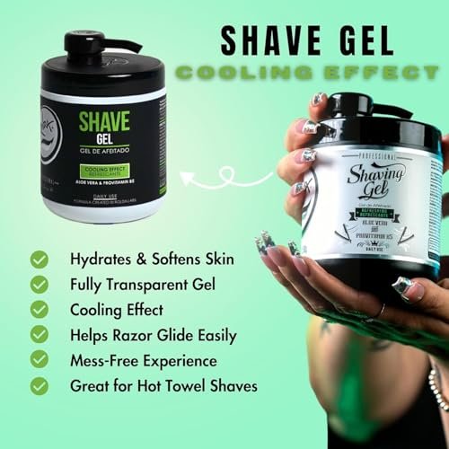 Rolda Refreshing Shave Gel for Sensitive Skin - Clear Non-Foaming Shaving Gel for Men with Aloe Vera & Pro-Vitamin B5 (17.63oz | 500g) Avelisse