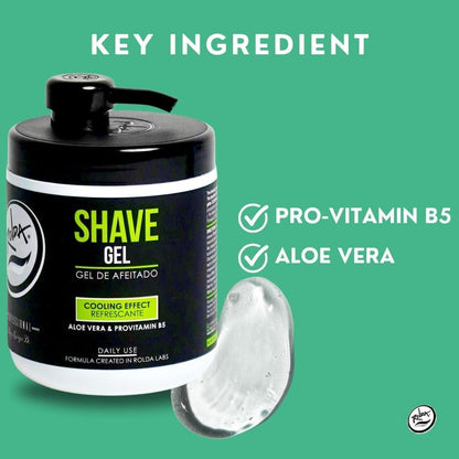 Rolda Refreshing Shave Gel for Sensitive Skin - Clear Non-Foaming Shaving Gel for Men with Aloe Vera & Pro-Vitamin B5 (17.63oz | 500g) Avelisse