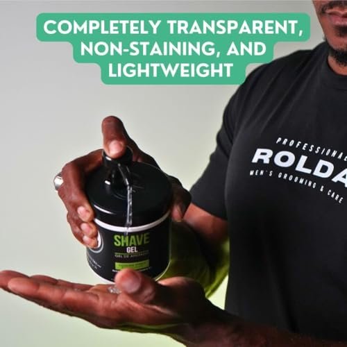 Rolda Refreshing Shave Gel for Sensitive Skin - Clear Non-Foaming Shaving Gel for Men with Aloe Vera & Pro-Vitamin B5 (17.63oz | 500g) Avelisse