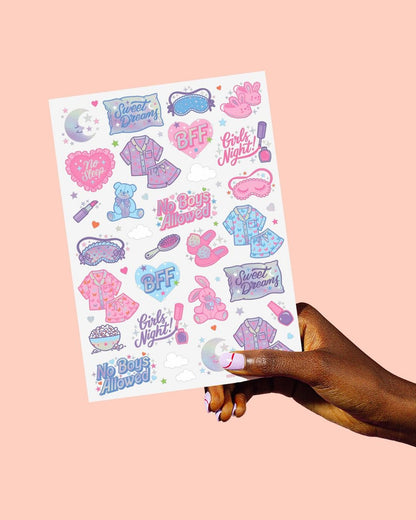 xo, Fetti Pink Sleepover Party Temporary Tattoos for Girls - 52 Cute Designs | Birthday Party Supplies, Movie Night Goodie Bag Favors, Easter Basket Stuffers