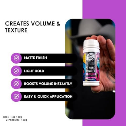 Rolda Hair Texturizing Styling Powder for Men - Instant Volume Boost, Light Hold, Matte Finish, Easy Application, Subtle & Pleasant Scent (2 Count) Avelisse