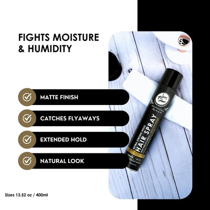 Rolda Extra Strong Hold Hair Spray - Matte Finish, Pro-Vitamin B5, Humidity Resistant, 13.52 oz Avelisse