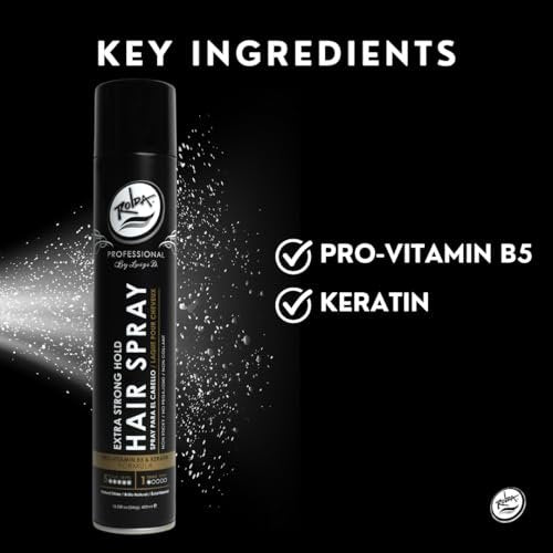 Rolda Extra Strong Hold Hair Spray - Matte Finish, Pro-Vitamin B5, Humidity Resistant, 13.52 oz Avelisse