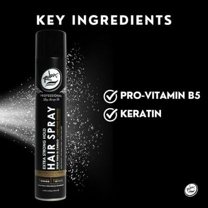 Rolda Extra Strong Hold Hair Spray - Matte Finish, Pro-Vitamin B5, Humidity Resistant, 13.52 oz Avelisse