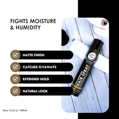 Rolda Extra Strong Hold Hair Spray - Matte Finish, Pro-Vitamin B5, Humidity Resistant, 13.52 oz Avelisse