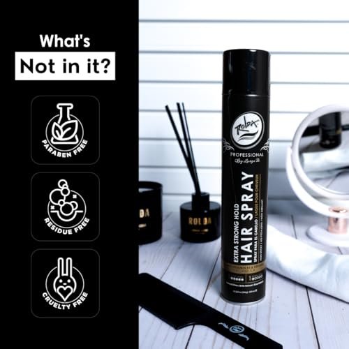 Rolda Extra Strong Hold Hair Spray - Matte Finish, Pro-Vitamin B5, Humidity Resistant, 13.52 oz Avelisse