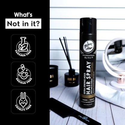 Rolda Extra Strong Hold Hair Spray - Matte Finish, Pro-Vitamin B5, Humidity Resistant, 13.52 oz Avelisse