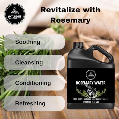 Naturevibe Botanicals Rosemary Water 32 oz – 100% Pure & Natural for Hair and Skin Care Avelisse