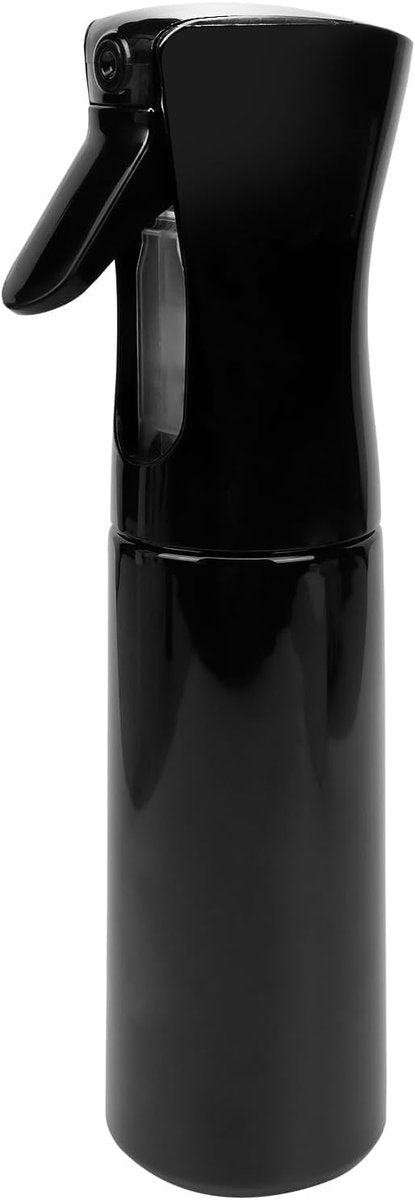 Ultra Fine Mist Spray Bottle (10.1oz/300ml) - Empty Plastic Sprayer for Hair Styling, Cleaning, Salons, Plants, and Essential Oils - Black, Press 3 Times to Activate - görsel 1