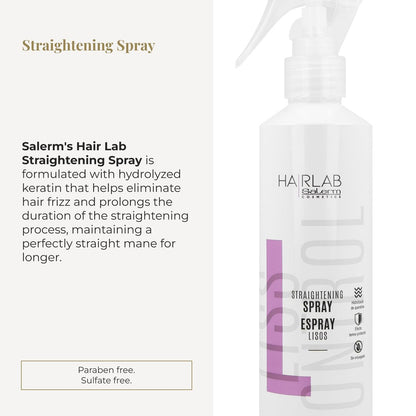 SALERM Smoothing Hair Spray - Lisos Hair Lab - 250 ml - Hydrolyzed Keratin - Heat Protector - Eliminates Frizz Avelisse