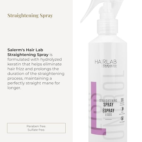 SALERM Smoothing Hair Spray - Lisos Hair Lab - 250 ml - Hydrolyzed Keratin - Heat Protector - Eliminates Frizz Avelisse