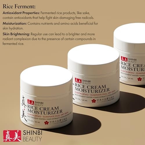 Shinbi Beauty Japanese Rice Cream Moisturizer with Rice Ferment & Sake Extract – Natural J-Beauty Face Moisturizer for Glowing Skin, 2 oz Avelisse