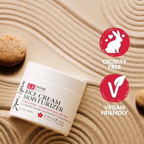 Shinbi Beauty Japanese Rice Cream Moisturizer with Rice Ferment & Sake Extract – Natural J-Beauty Face Moisturizer for Glowing Skin, 2 oz Avelisse
