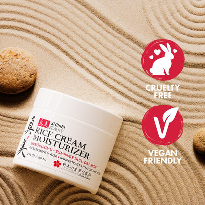 Shinbi Beauty Japanese Rice Cream Moisturizer with Rice Ferment & Sake Extract – Natural J-Beauty Face Moisturizer for Glowing Skin, 2 oz Avelisse