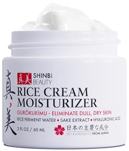 Shinbi Beauty Japanese Rice Cream Moisturizer with Rice Ferment & Sake Extract – Natural J-Beauty Face Moisturizer for Glowing Skin, 2 oz Avelisse