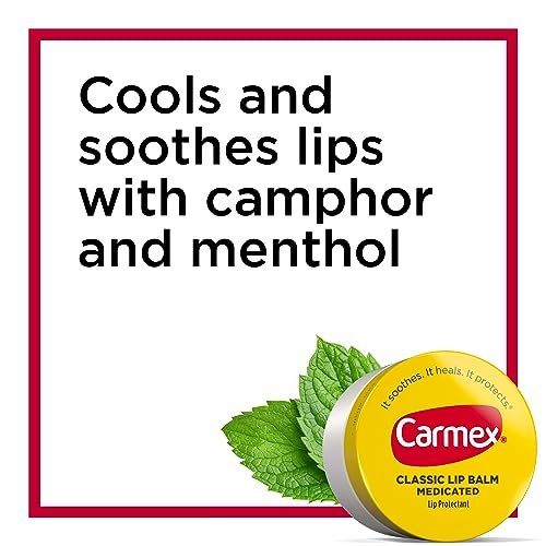 Carmex Medicated Lip Balm Jar - 0.25 oz (4 Packs of 3) - Intensive Moisture for Dry, Chapped Lips Avelisse
