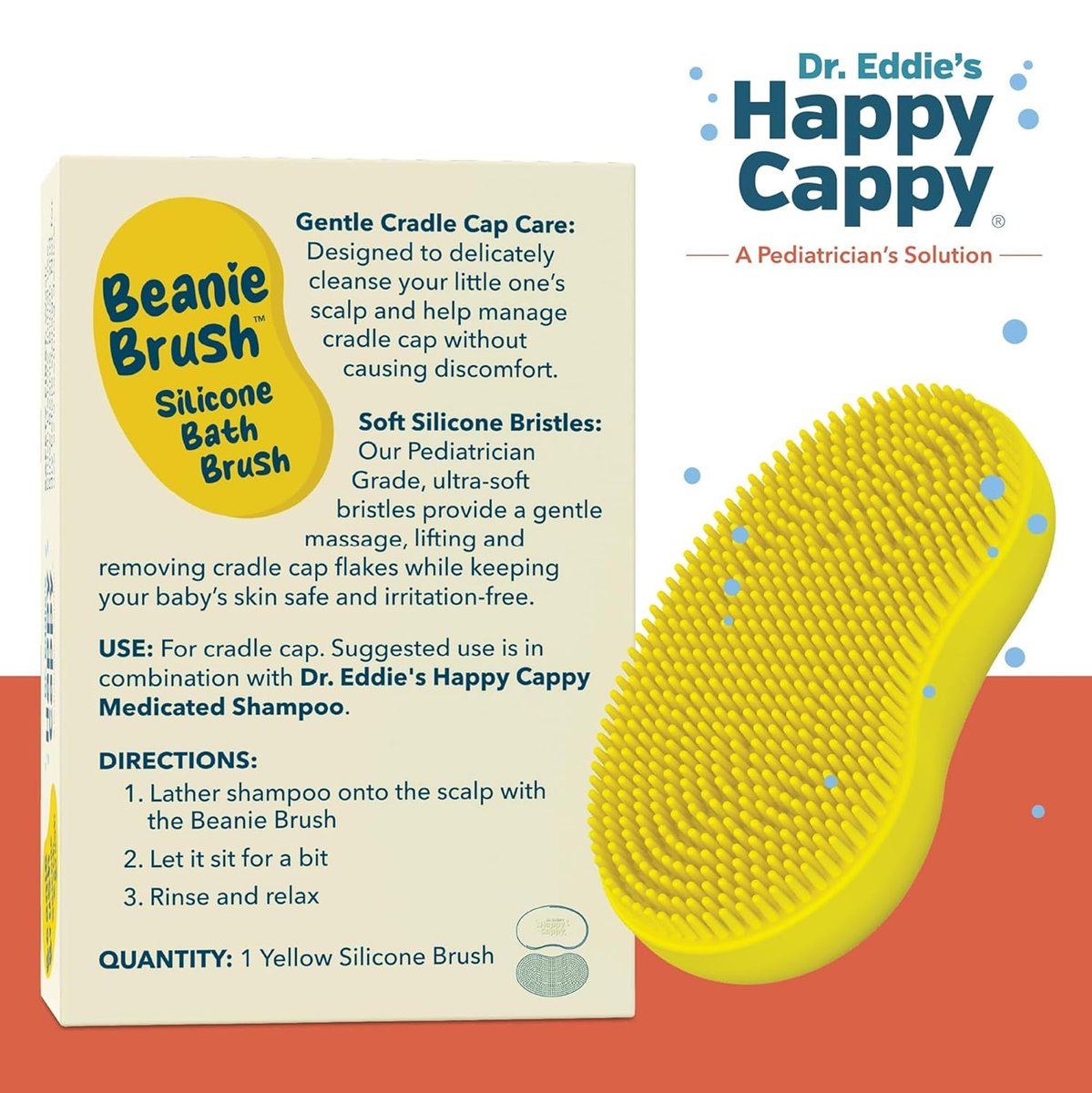 Happy Cappy Beanie Brush - Gentle Cradle Cap Brush for Babies, Exfoliating Baby Scalp Scrubber with Food Grade Silicone, BPA Free, Helps Dandruff & Flakes - görsel 9