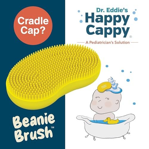 Happy Cappy Beanie Brush - Gentle Cradle Cap Brush for Babies, Exfoliating Baby Scalp Scrubber with Food Grade Silicone, BPA Free, Helps Dandruff & Flakes - görsel 4