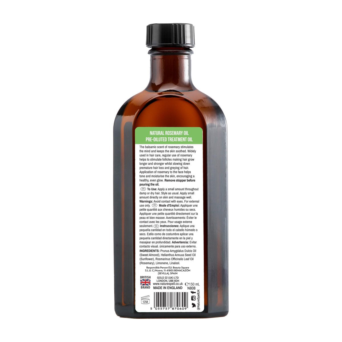 Nature Spell Rosemary Oil for Hair Growth with Root Comb Applicator – Pre-Diluted Hair & Scalp Oil for Dry, Damaged Hair – 5.07 Fl Oz Avelisse