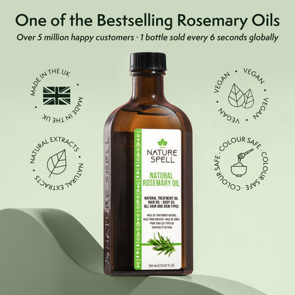 Nature Spell Rosemary Oil for Hair Growth with Root Comb Applicator – Pre-Diluted Hair & Scalp Oil for Dry, Damaged Hair – 5.07 Fl Oz Avelisse