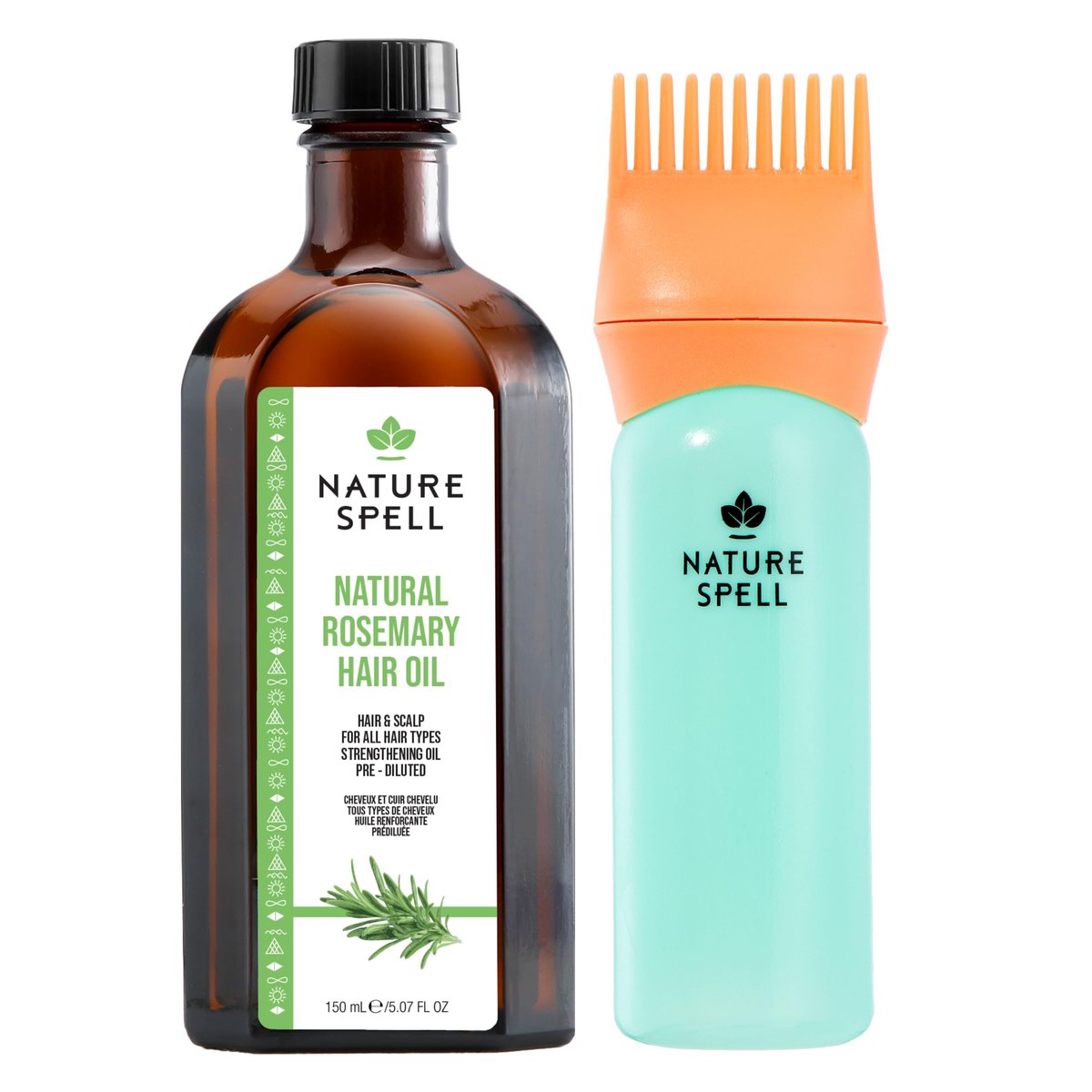Nature Spell Rosemary Oil for Hair Growth with Root Comb Applicator – Pre-Diluted Hair & Scalp Oil for Dry, Damaged Hair – 5.07 Fl Oz Avelisse