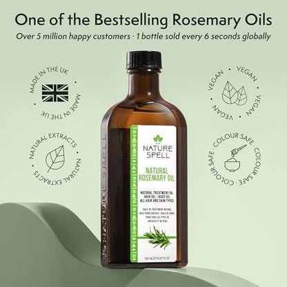 Nature Spell Rosemary Oil for Hair Growth with Root Comb Applicator – Pre-Diluted Hair & Scalp Oil for Dry, Damaged Hair – 5.07 Fl Oz Avelisse