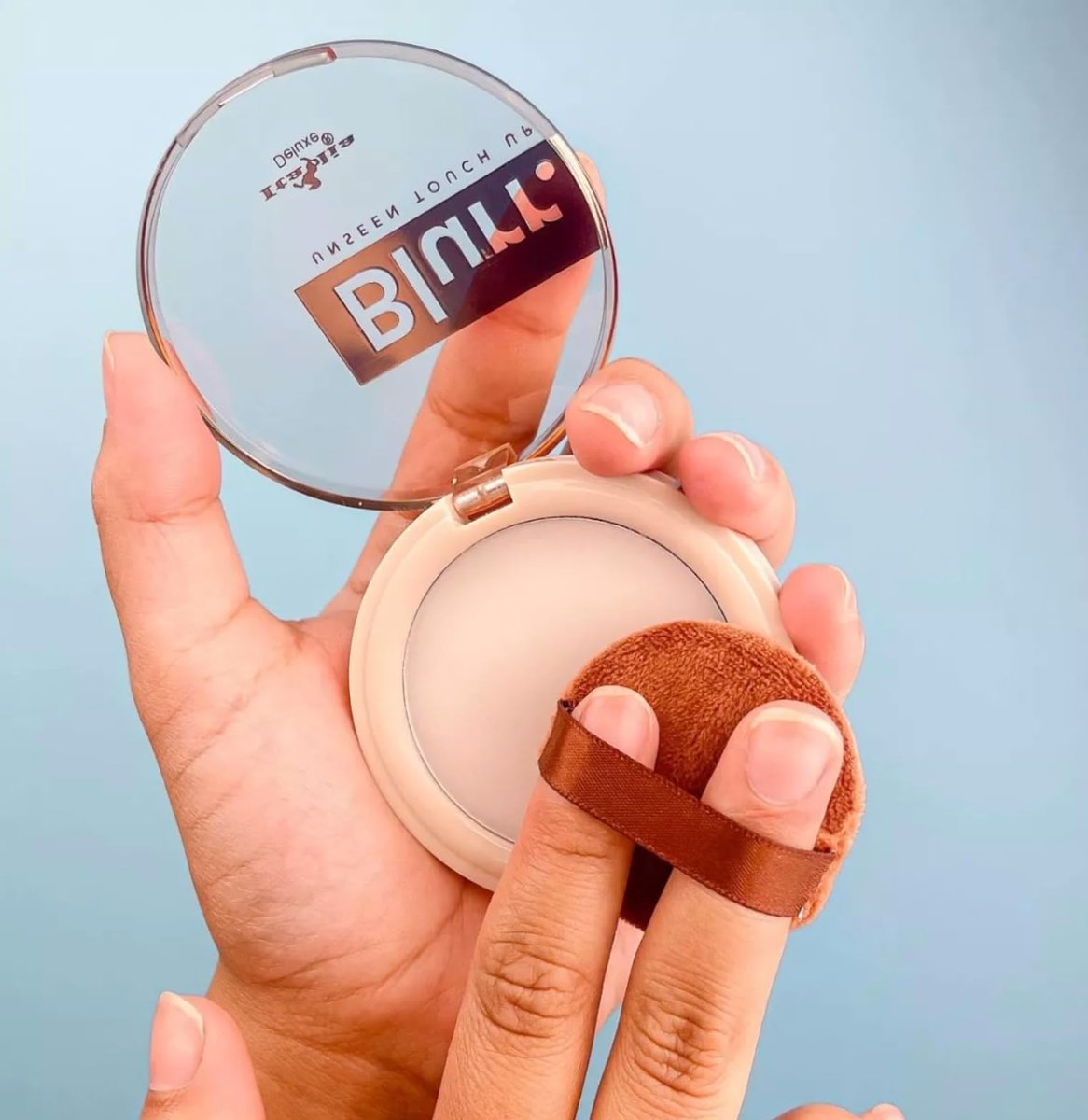 Italia Deluxe Blurr Unseen Touch Up Set & Blot Mattifier - Setting Primer Balm, Clear, 0.1 oz - görsel 9