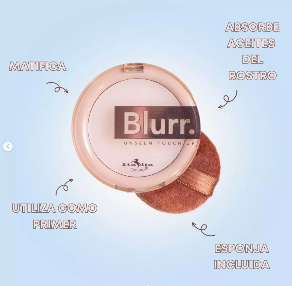 Italia Deluxe Blurr Unseen Touch Up Set & Blot Mattifier - Setting Primer Balm, Clear, 0.1 oz - görsel 5
