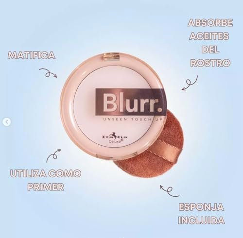 Italia Deluxe Blurr Unseen Touch Up Set & Blot Mattifier - Setting Primer Balm, Clear, 0.1 oz - görsel 6