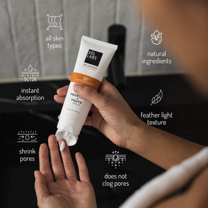 SOL LABS Mineral Sunscreen SPF 30 Face & Body – Lightweight, Hydrating Daily Moisturizer with Niacinamide & Zinc Oxide – Reef Safe, No White Cast – Korean Skin Care – 4 oz Avelisse
