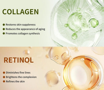 IREV Pack of 10 Collagen Face Mask with Coenzyme Q10 & Retinol – Anti Aging, Hydrating, Deep Repairing Sheet Masks for Moisturizing and Wrinkle Care (10 Count)