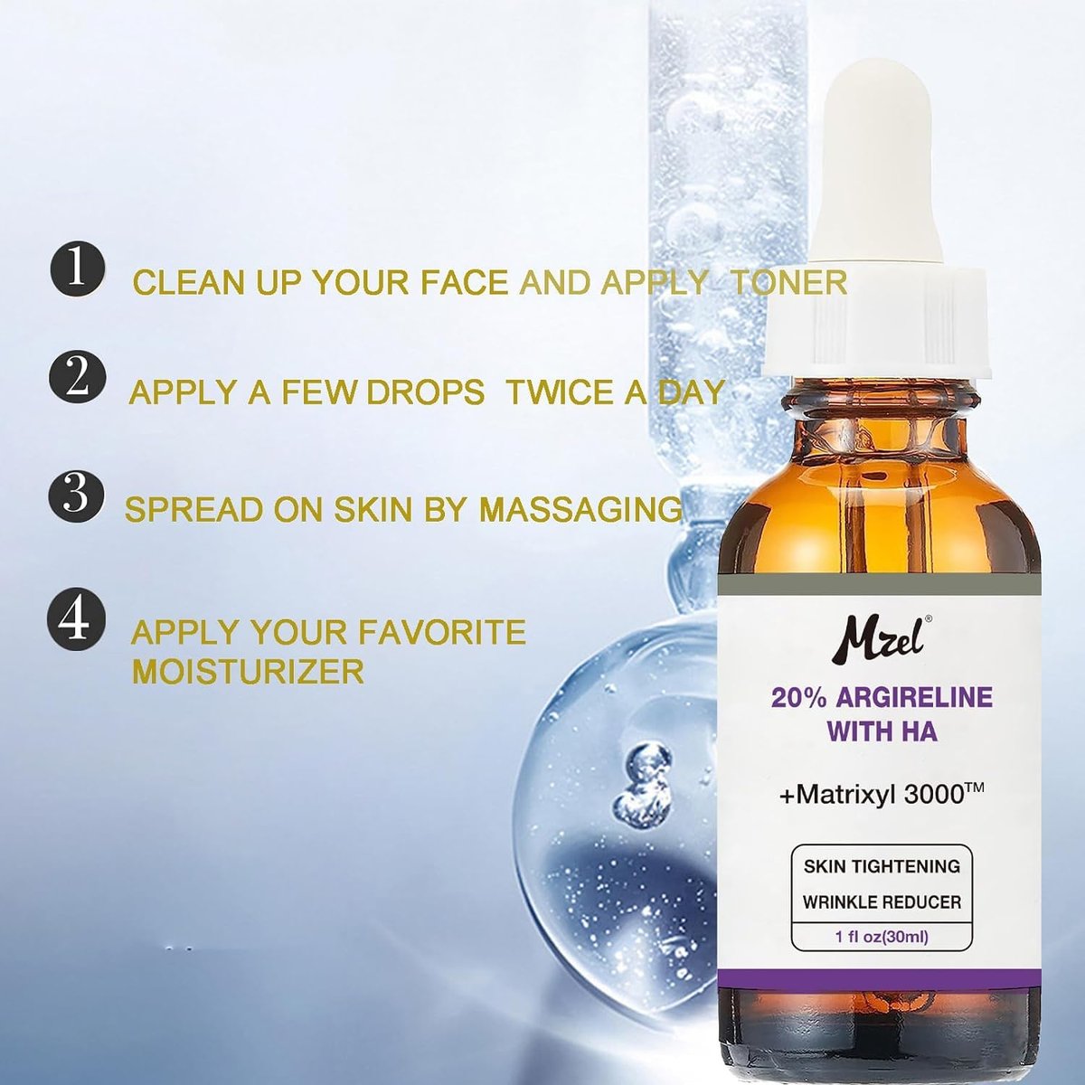 PAPABA 20% Argireline Serum with Matrixyl 3000 & Pure Hyaluronic Acid – Anti-Aging Face Serum with Vitamin C, Deep Wrinkle Reducer, Collagen Peptides for Youthful Skin (1 Fl Oz) Avelisse