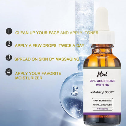 PAPABA 20% Argireline Serum with Matrixyl 3000 & Pure Hyaluronic Acid – Anti-Aging Face Serum with Vitamin C, Deep Wrinkle Reducer, Collagen Peptides for Youthful Skin (1 Fl Oz) Avelisse