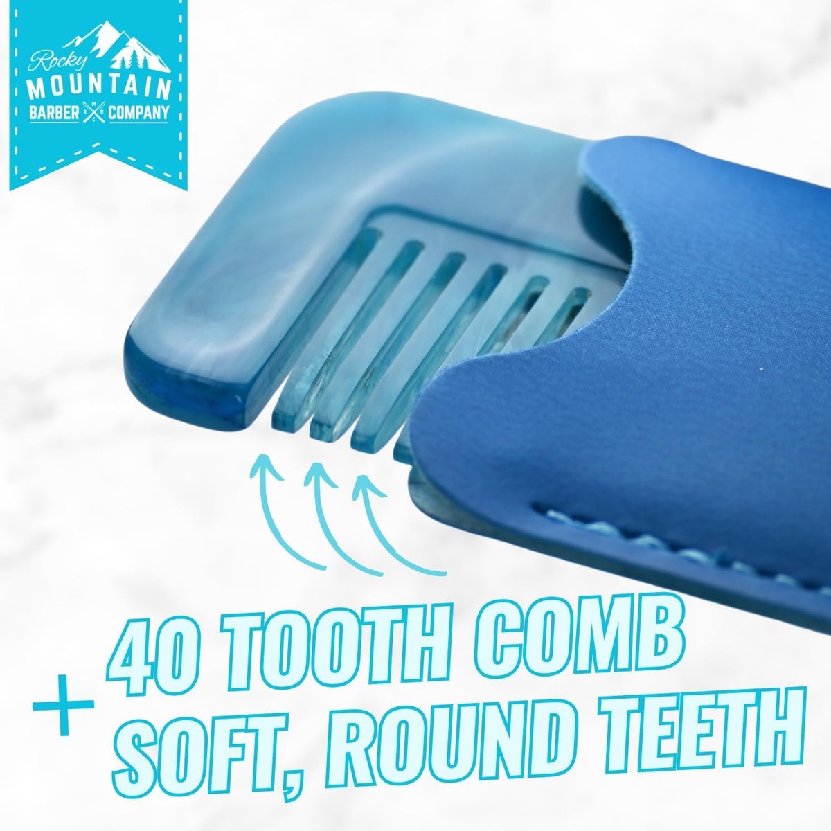 Kids Hair Comb - Soft Rounded Teeth, Gentle Styling for All Hair Types - Cellulose Acetate - Includes Pouch Avelisse