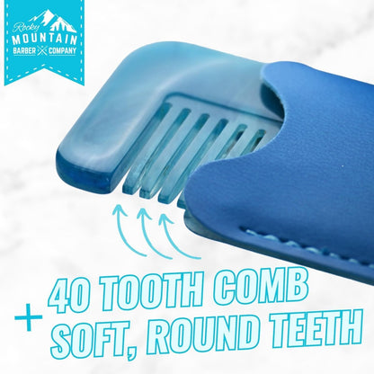 Kids Hair Comb - Soft Rounded Teeth, Gentle Styling for All Hair Types - Cellulose Acetate - Includes Pouch Avelisse