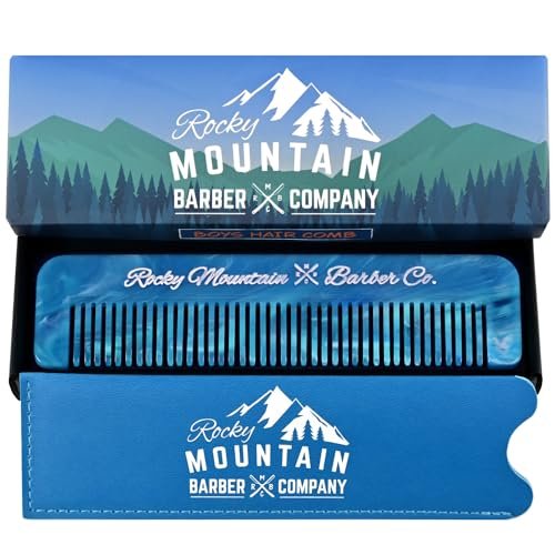 Kids Hair Comb - Soft Rounded Teeth, Gentle Styling for All Hair Types - Cellulose Acetate - Includes Pouch Avelisse