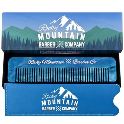 Kids Hair Comb - Soft Rounded Teeth, Gentle Styling for All Hair Types - Cellulose Acetate - Includes Pouch Avelisse