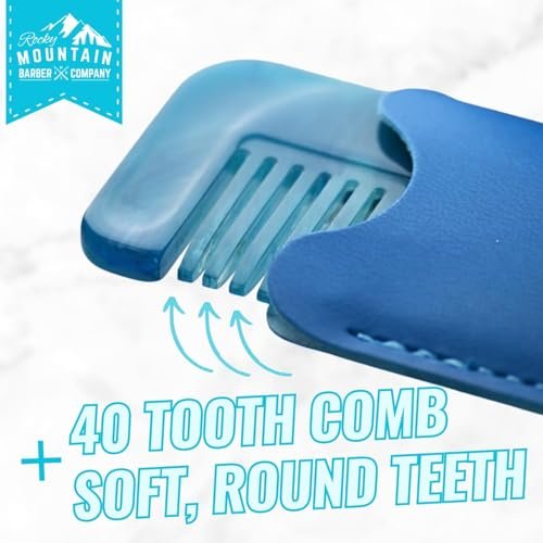Kids Hair Comb - Soft Rounded Teeth, Gentle Styling for All Hair Types - Cellulose Acetate - Includes Pouch Avelisse