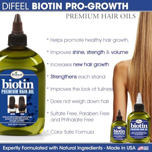 Difeel Biotin Premium Hair Oil - Large 12 oz. for Nourished, Thicker-Looking Hair - görsel 10