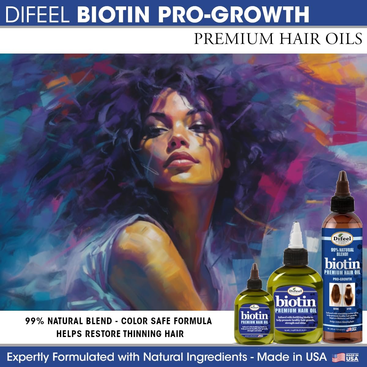 Difeel Biotin Premium Hair Oil - Large 12 oz. for Nourished, Thicker-Looking Hair - görsel 13