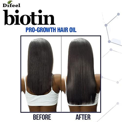 Difeel Biotin Premium Hair Oil - Large 12 oz. for Nourished, Thicker-Looking Hair