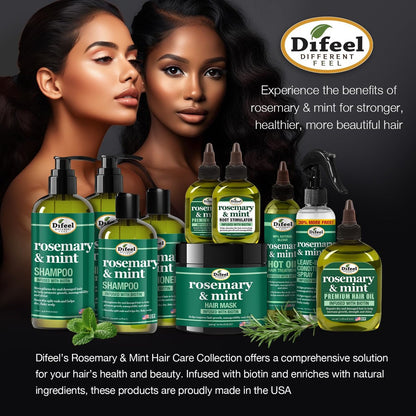 Difeel Rosemary and Mint Premium Hair Oil with Biotin - Large 12 oz - Natural Rosemary Oil for Hair Growth & Biotin