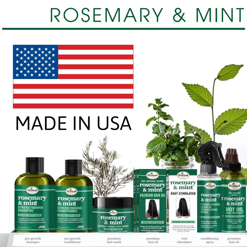 Difeel Rosemary and Mint Premium Hair Oil with Biotin - Large 12 oz - Natural Rosemary Oil for Hair Growth & Biotin - görsel 11