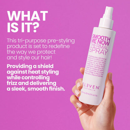 ELEVEN AUSTRALIA Smooth Me Now Thermal Spray - Heat Protectant for Women & Men, Anti-Frizz, Lightweight, 6.8 fl oz Avelisse