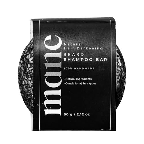 Mane Beard Shampoo Bar for Men | Natural Charcoal Beard Wash with Bamboo Charcoal, Ginseng & Shea Butter | Handmade Beard & Hair Care Soap Bar | Gentle, Sulfate-Free Grooming for All Hair Types Avelisse