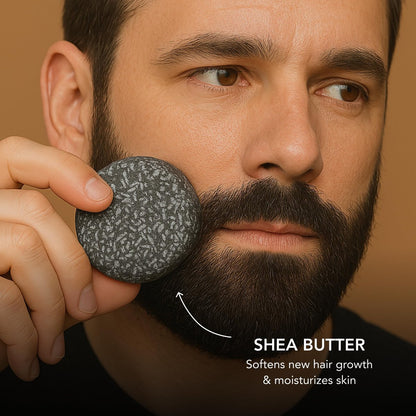 Mane Beard Shampoo Bar for Men | Natural Charcoal Beard Wash with Bamboo Charcoal, Ginseng & Shea Butter | Handmade Beard & Hair Care Soap Bar | Gentle, Sulfate-Free Grooming for All Hair Types Avelisse