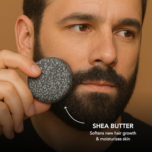 Mane Beard Shampoo Bar for Men | Natural Charcoal Beard Wash with Bamboo Charcoal, Ginseng & Shea Butter | Handmade Beard & Hair Care Soap Bar | Gentle, Sulfate-Free Grooming for All Hair Types Avelisse